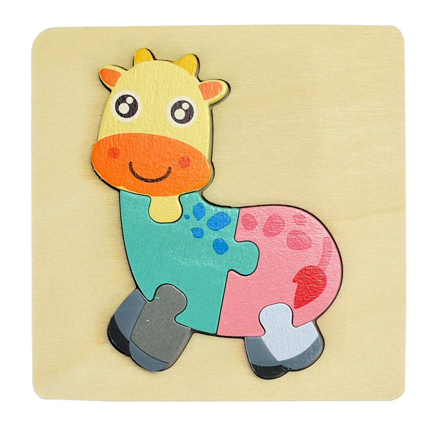 3D Wooden Animal and Vehicle Puzzle for Kids, Educational Montessori Toy for Cognitive Development and Fine Motor Skills - Image 7