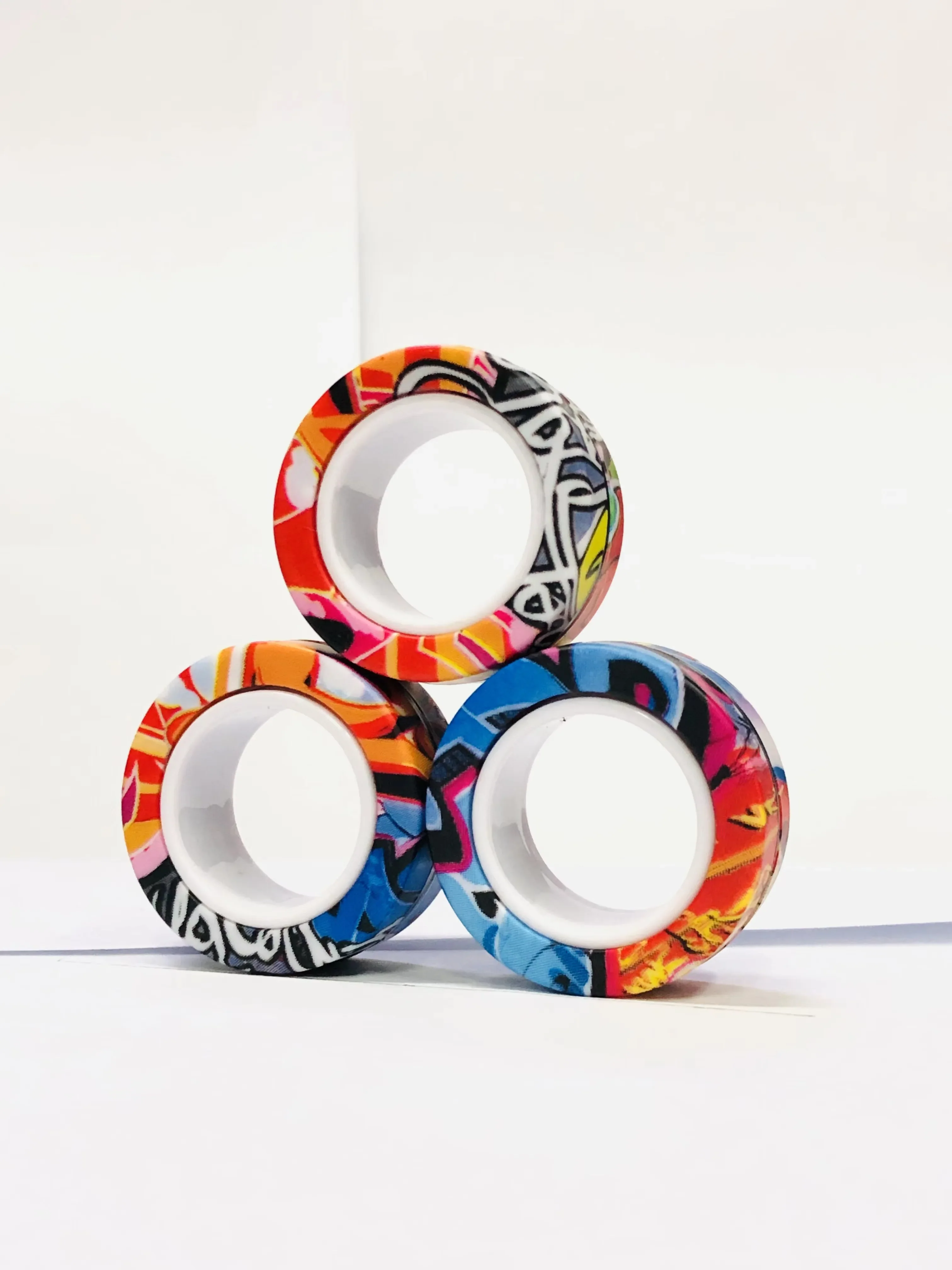 Magnetic Fidget Rings Set 3Pcs Stress Relief Spinner - Image 32