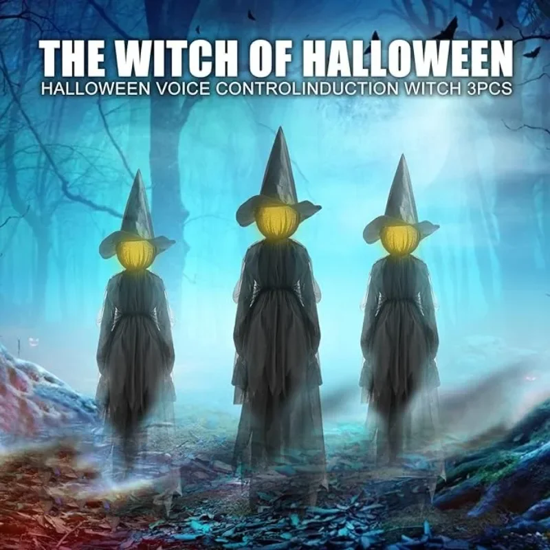 Halloween Witches Light Up Trio Decoration Fall 2025 - Image 3