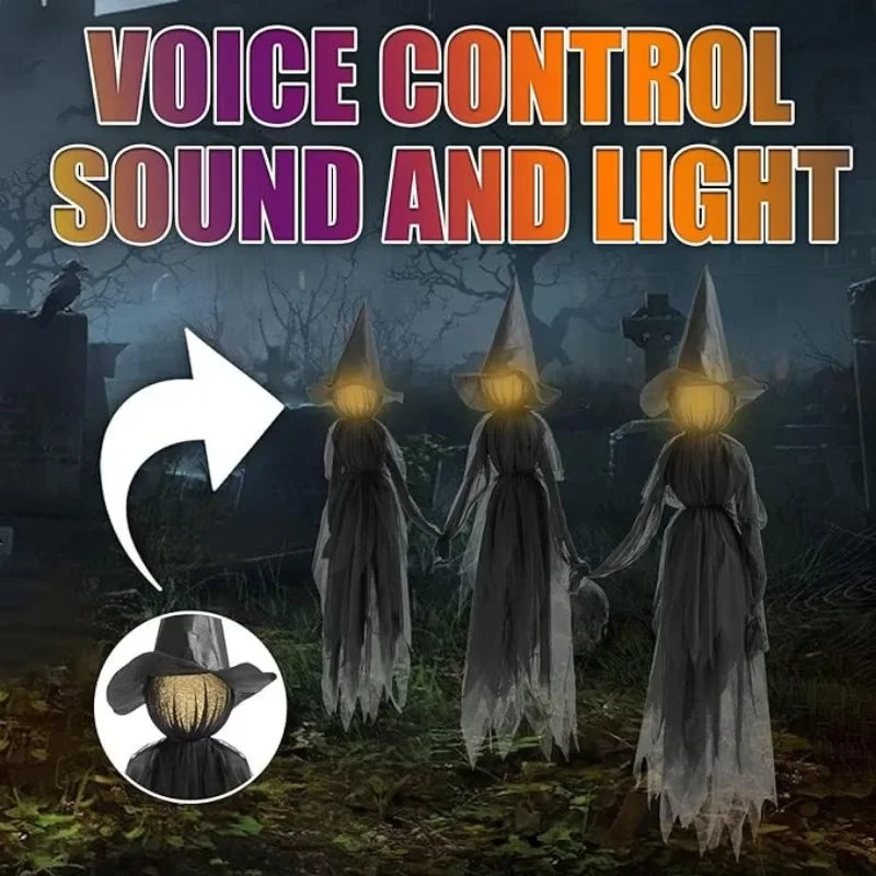 Halloween Witches Light Up Trio Decoration Fall 2025 - Image 4