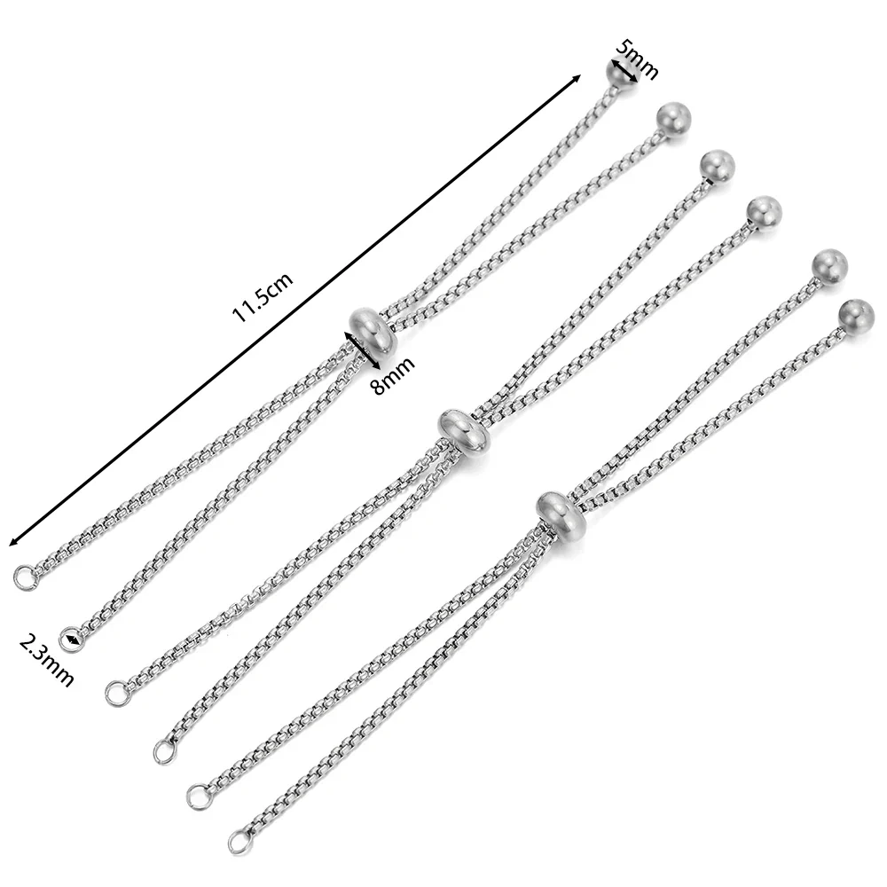 Stainless Steel Bracelet Extenders Adjustable Slider 3Pc - Image 12