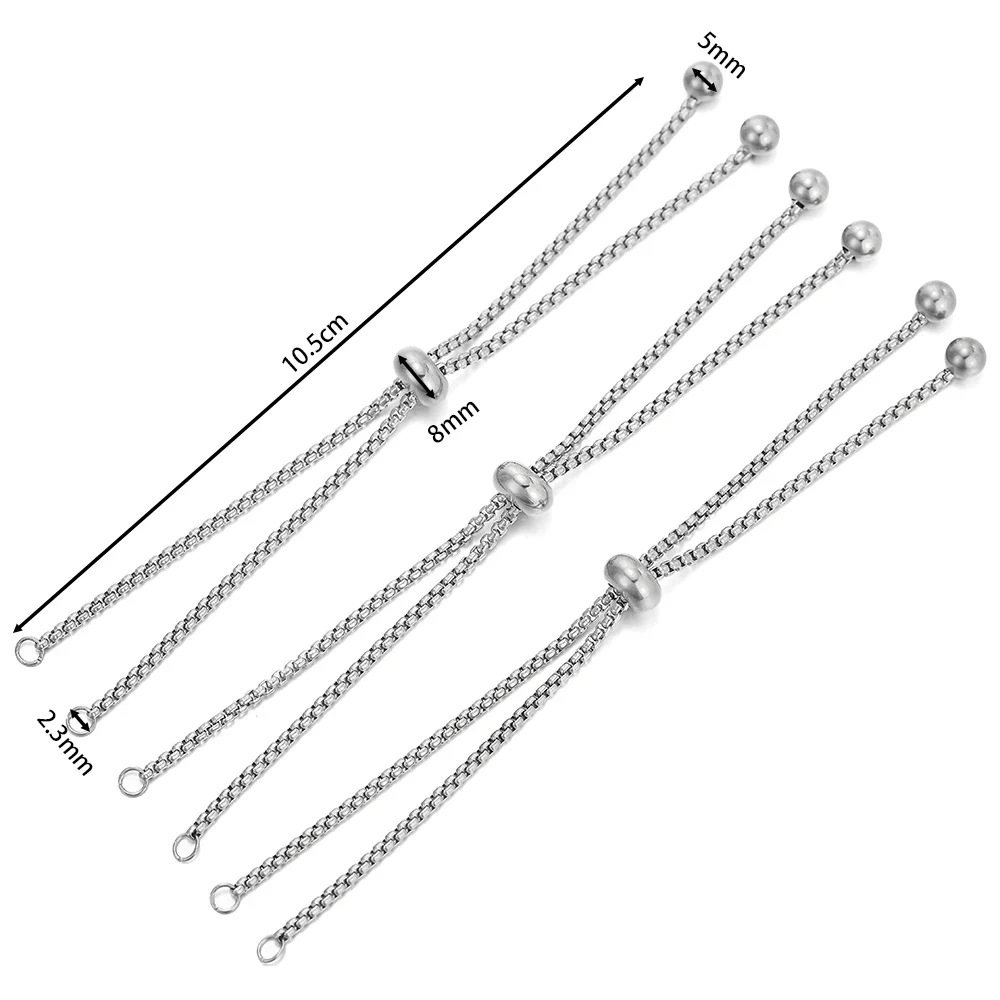 Stainless Steel Bracelet Extenders Adjustable Slider 3Pc - Image 13
