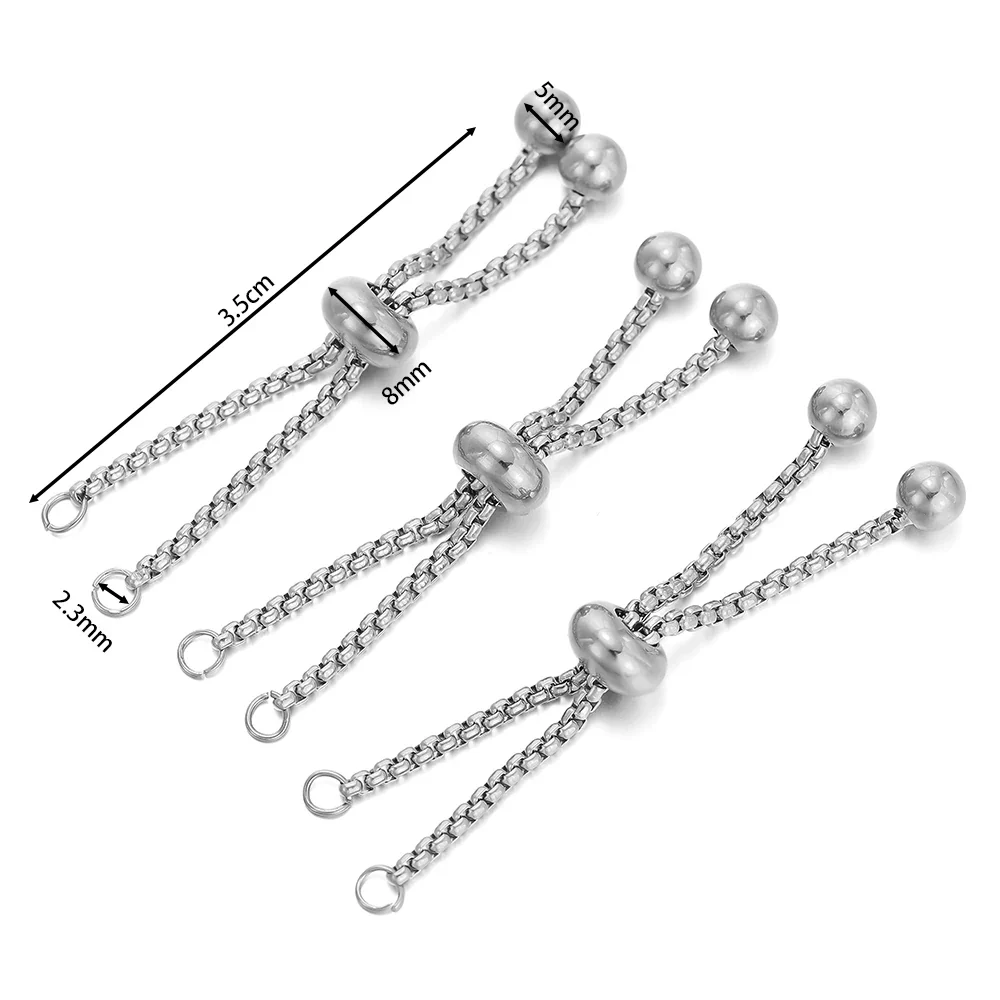 Stainless Steel Bracelet Extenders Adjustable Slider 3Pc - Image 17