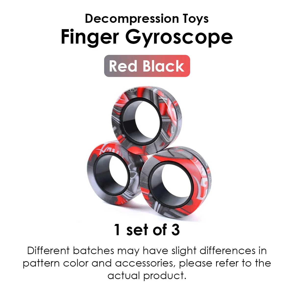 3Pcs Magnetic Rings Fidget Toy Set - Adult Fidget Magnets Pack for Kids and Teens, Stress Relief Spinner Gift - Image 6
