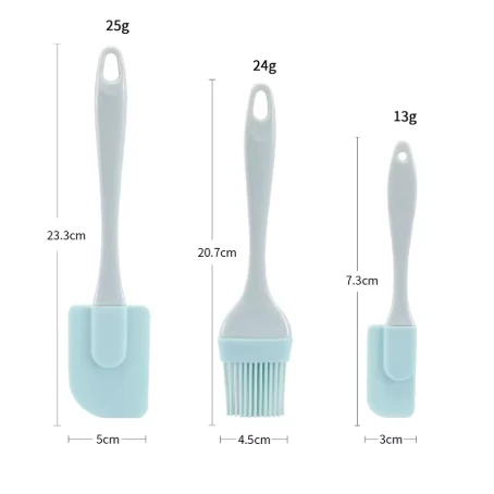 3Pcs Non-Stick Silicone Spatula Set for Baking, PP Handle, Kitchen Tool - Image 4