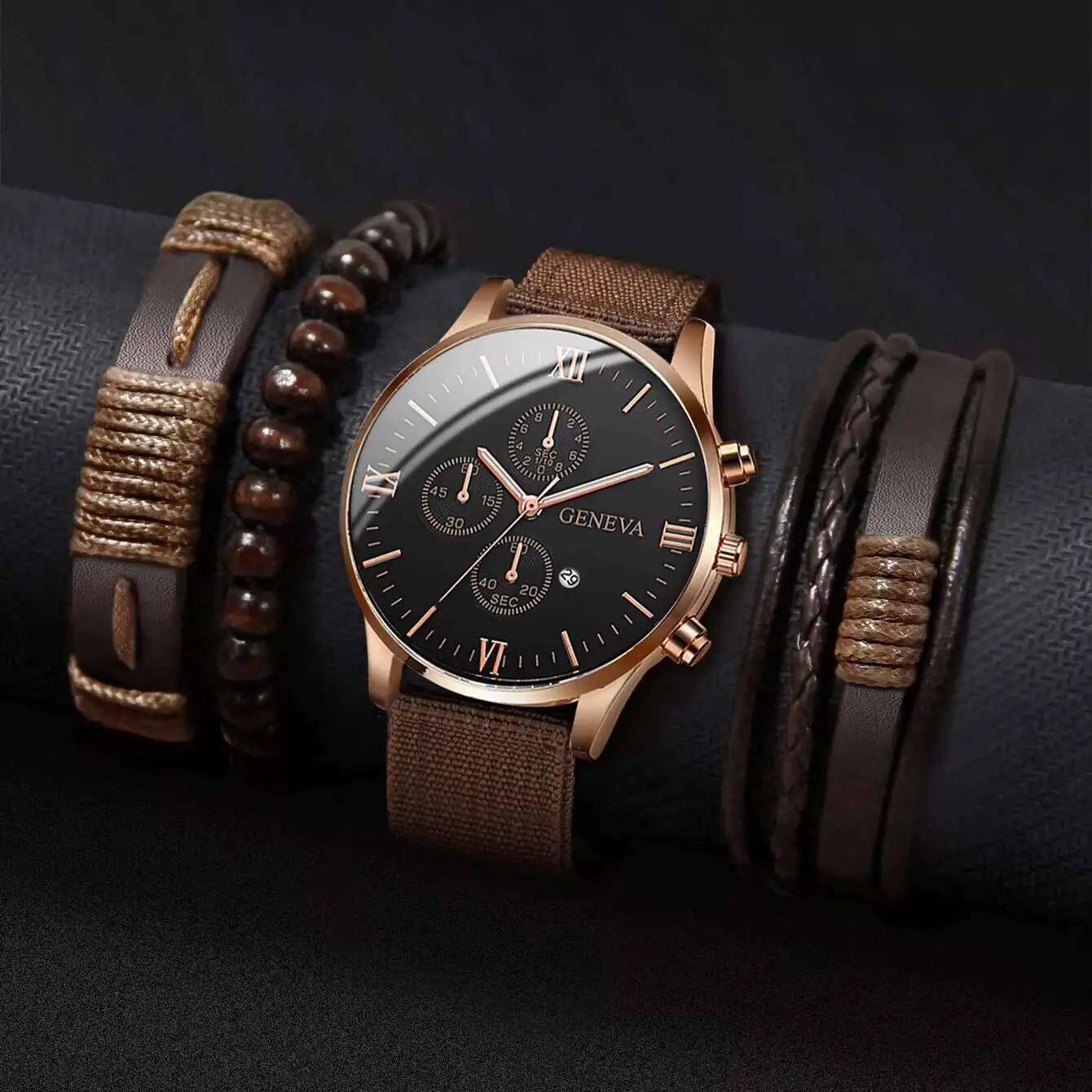 Quartz Watch And Bracelet Set Nylon Band Casual Gift - Image 25
