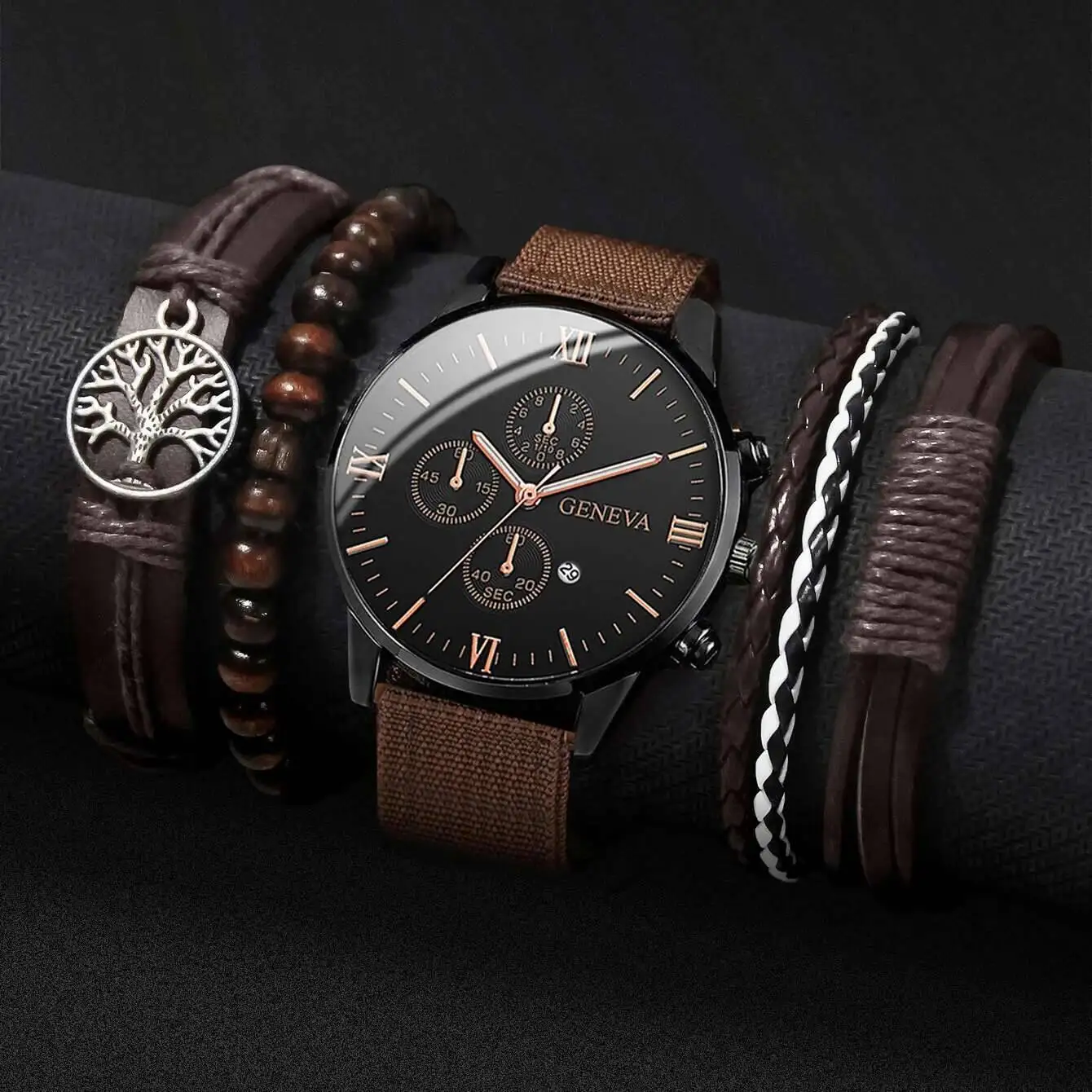Quartz Watch And Bracelet Set Nylon Band Casual Gift - Image 6