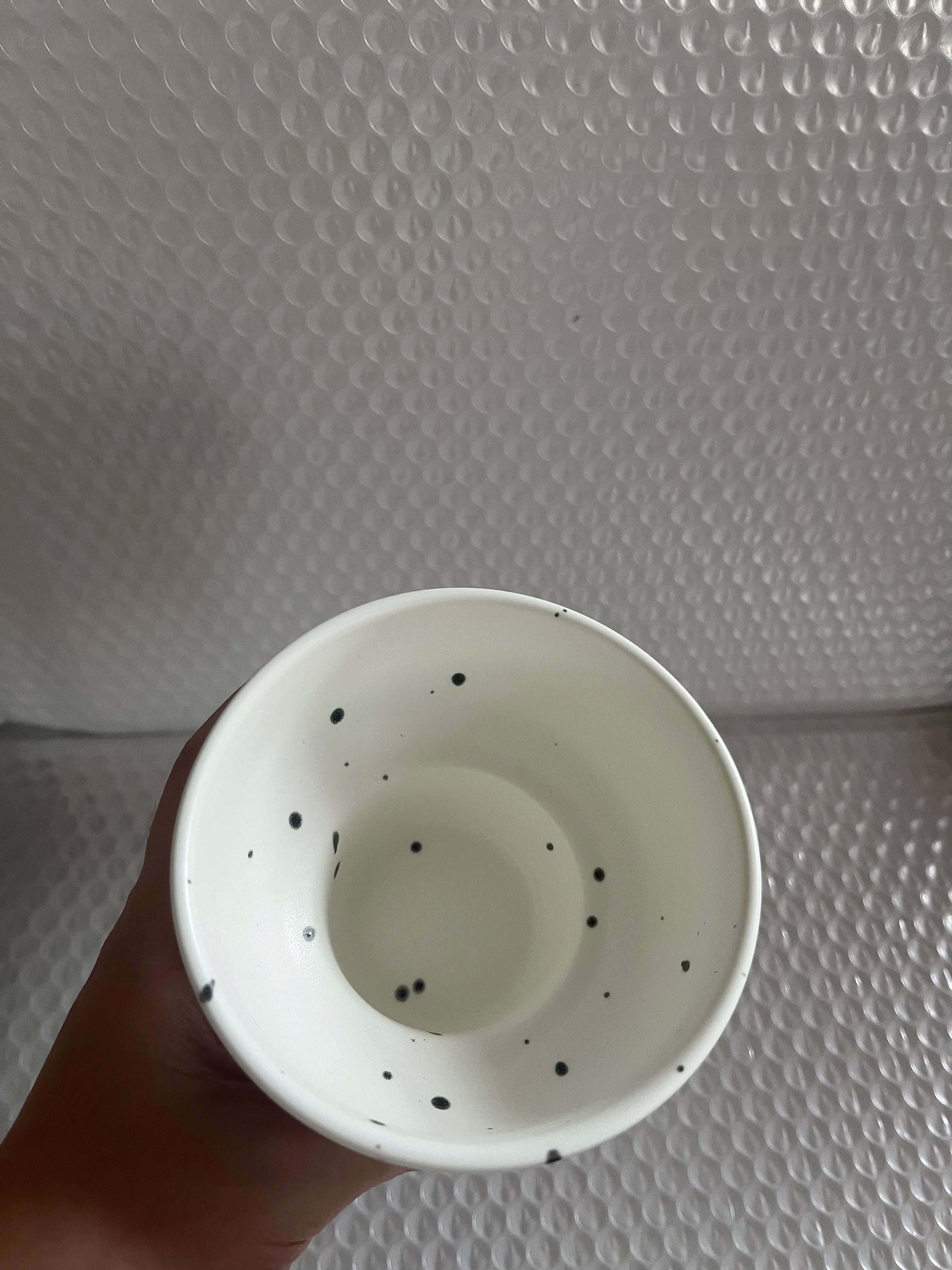 Ceramic Bowl 4 Inch Speckled White Retro Microwave Safe - Image 10