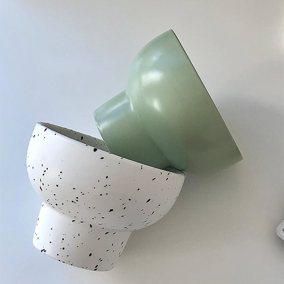 Ceramic Bowl 4 Inch Speckled White Retro Microwave Safe - Image 12