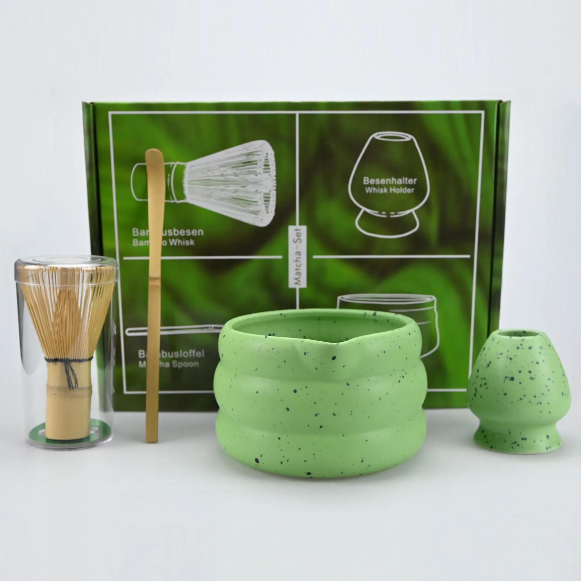 Matcha Set Porcelain Bowl Whisk Spoon Stand Gift Japanese - Image 3