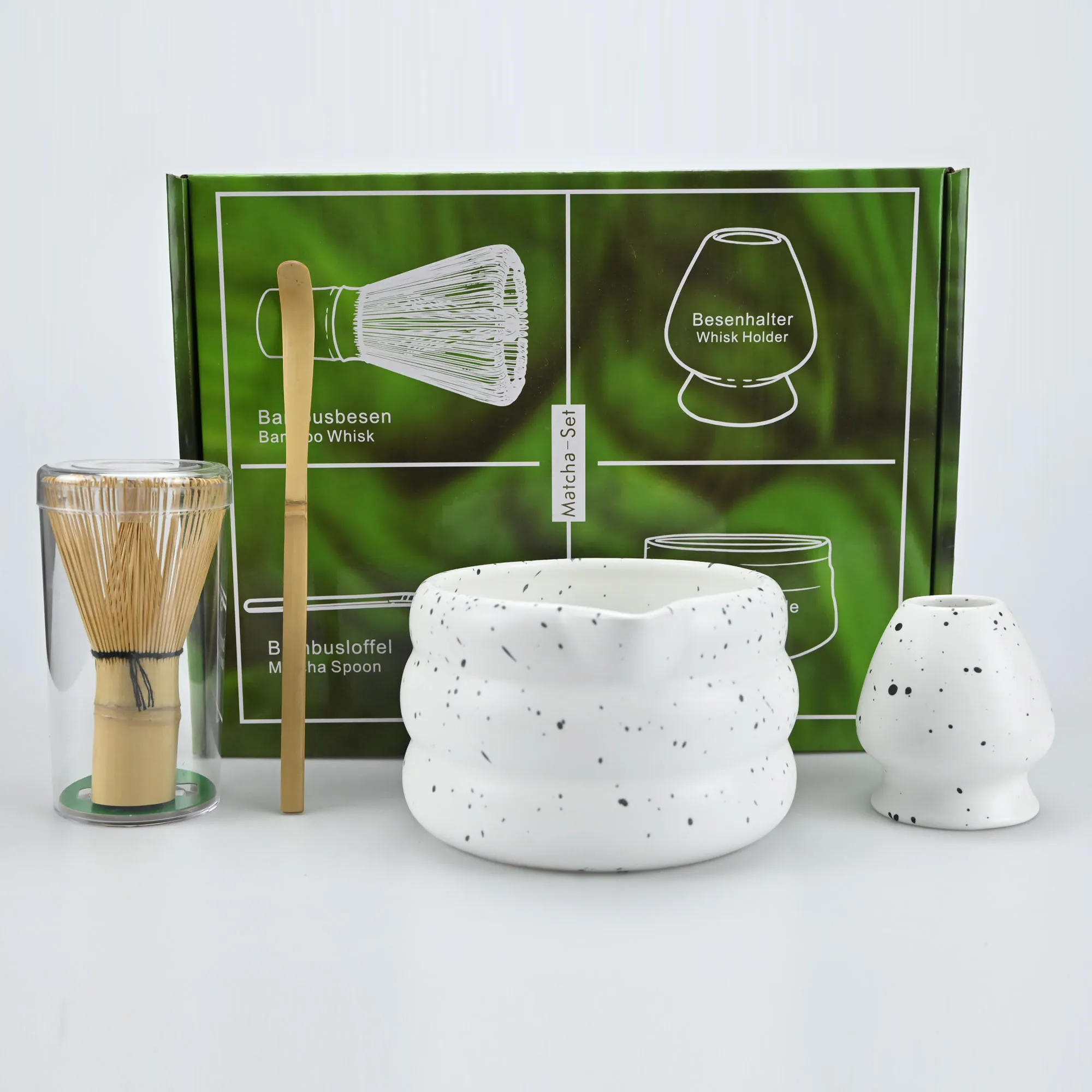Matcha Set Porcelain Bowl Whisk Spoon Stand Gift Japanese - Image 4