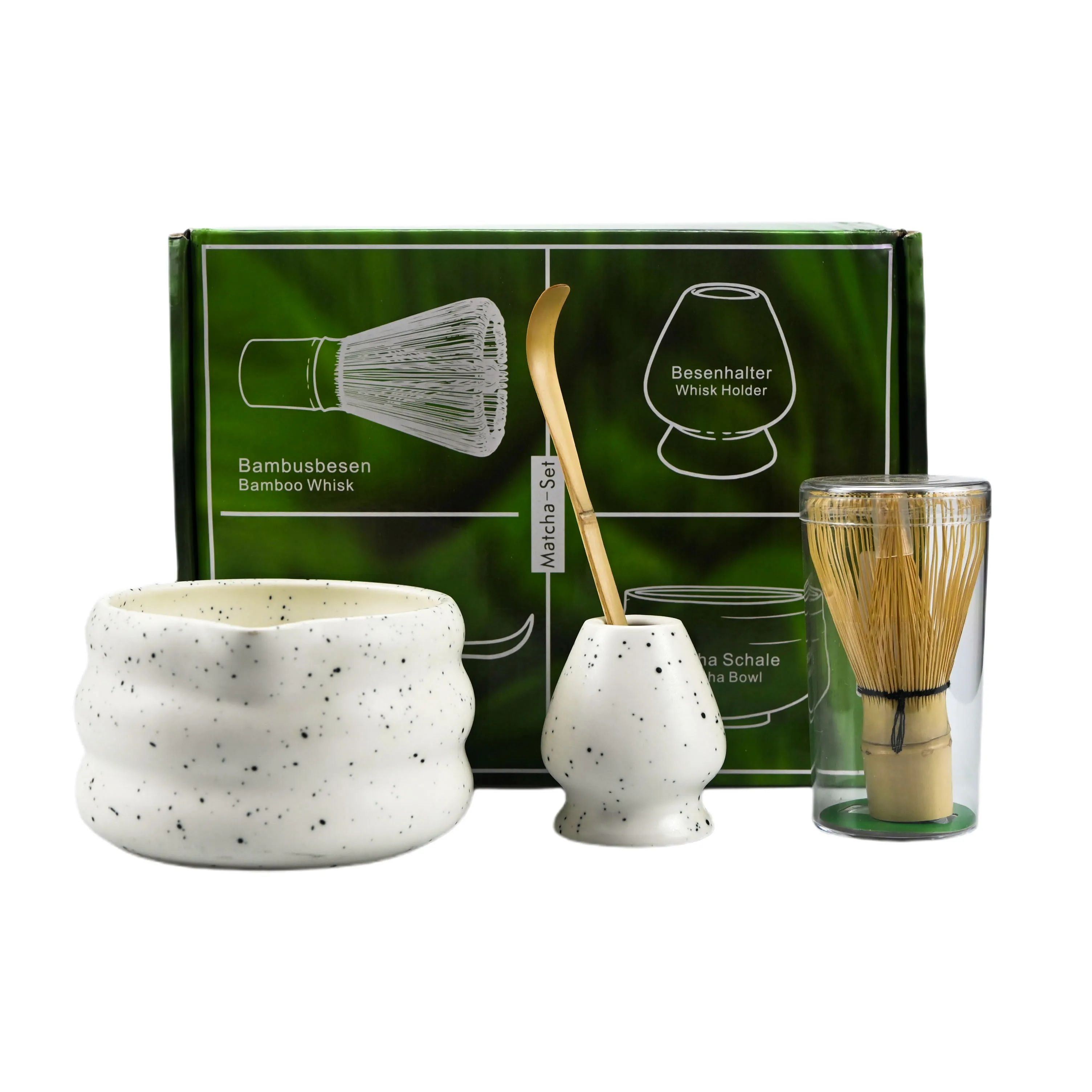 Matcha Set Porcelain Bowl Whisk Spoon Stand Gift Japanese - Image 6