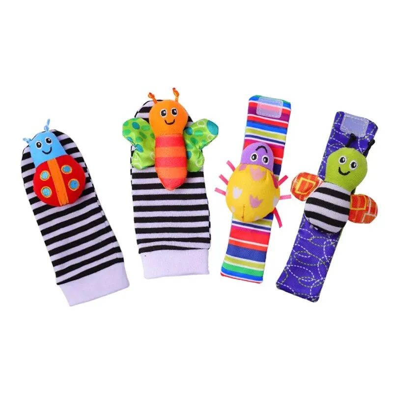 4-Piece Baby Rattle Toy Set with Animal Socks and Wrist Straps for Infants 0-12 Months - Perfect Gifts for 1 Year Old - Image 3