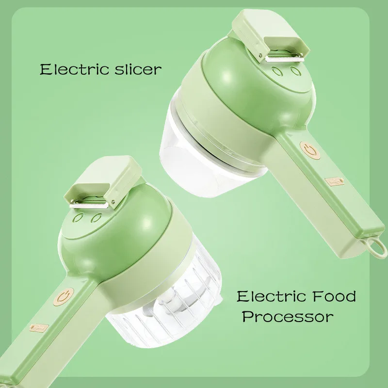 4In1 Electric Vegetable Cutter Set - Handheld Garlic Masher, Wireless Food Chopper, Meat Grinder, Easy Cleaning, Kitchen Tool - Image 3