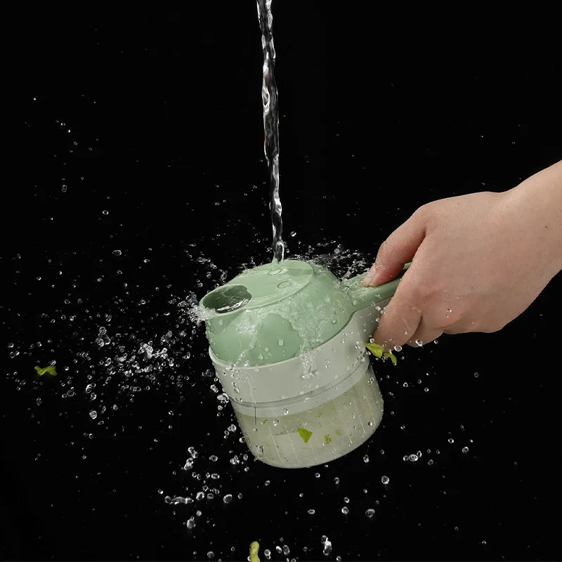 4In1 Electric Vegetable Cutter Set - Handheld Garlic Masher, Wireless Food Chopper, Meat Grinder, Easy Cleaning, Kitchen Tool - Image 4