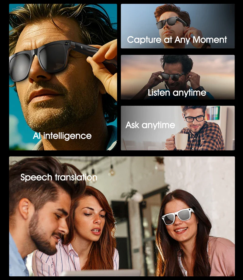4K AI Smart Camera Glasses Photochromic Travel Handsfree - Image 14