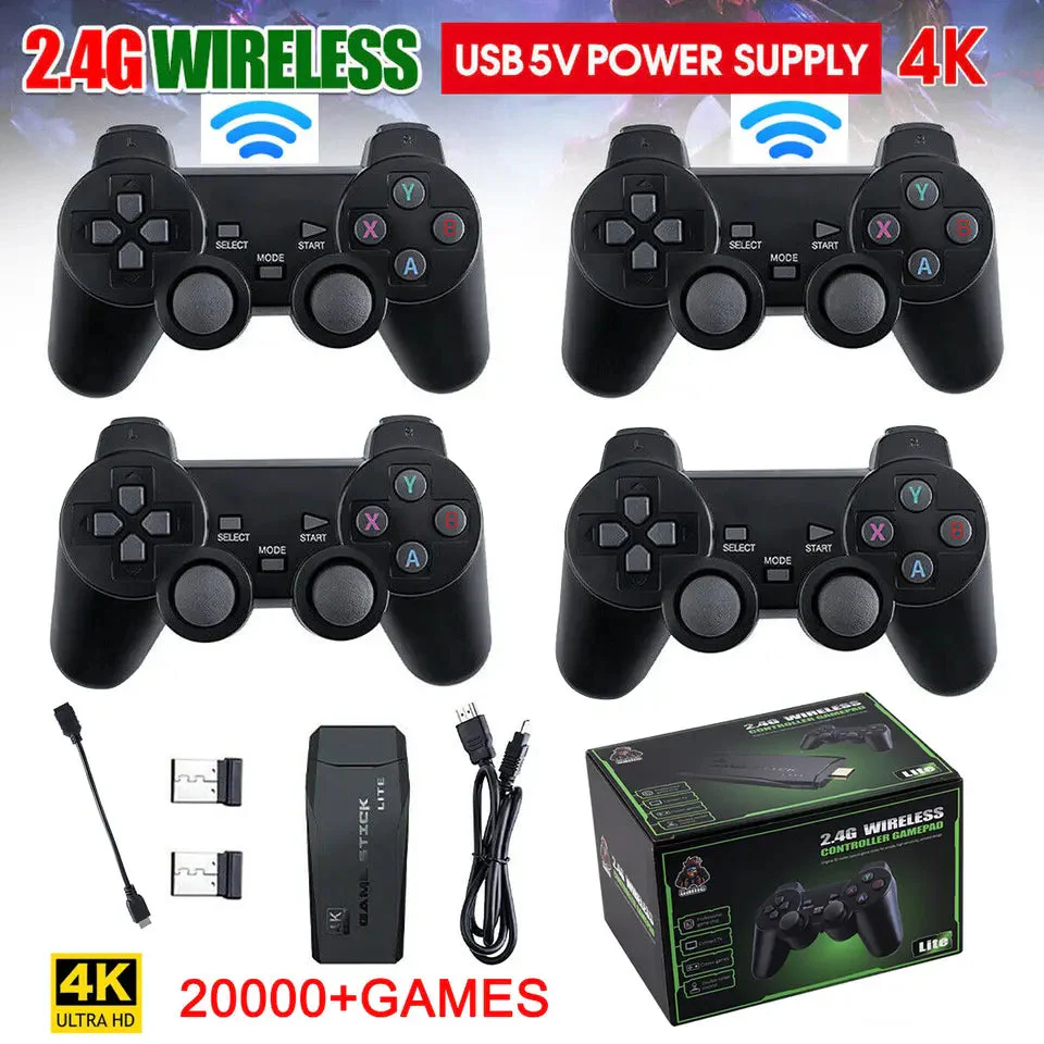 4K TV Game Stick 64GB Retro Gaming Console – TikTok Viral Fall 2025, 20,000+ Games, Includes 2 Wireless Controllers - Image 3
