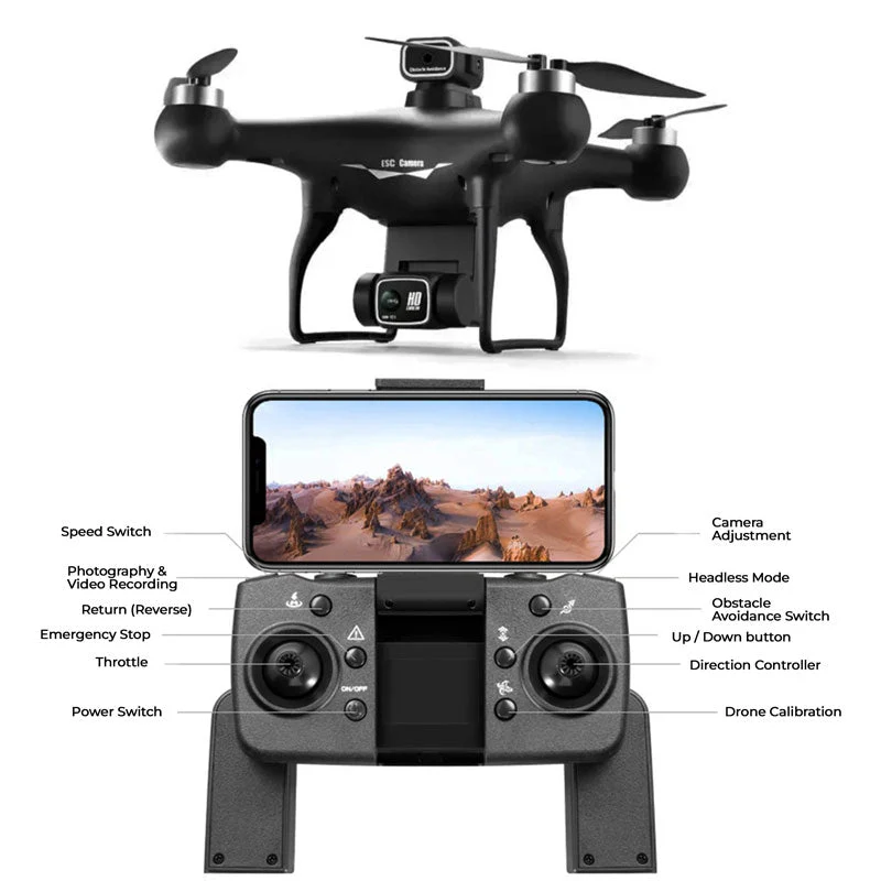 4K UHD Camera Drone GPS WiFi FPV Professional Aerial - Image 2