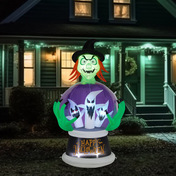 Witch Inflatable 5.9ft Crystal Ball Halloween Decor 2025 - Image 9
