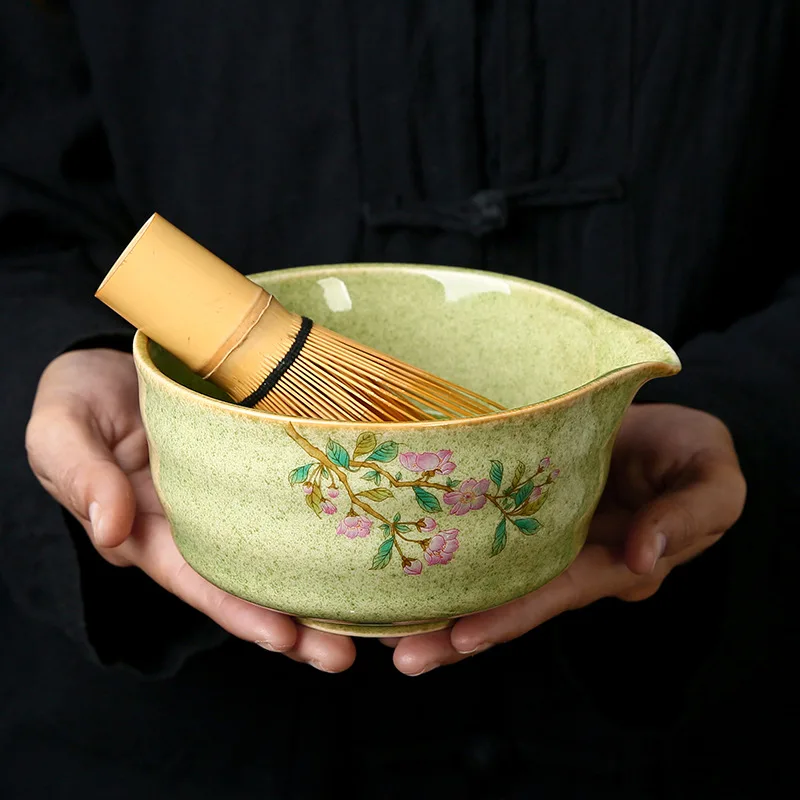 Matcha Tea Set Porcelain Bowl Bamboo Whisk Traditional Box - Image 3