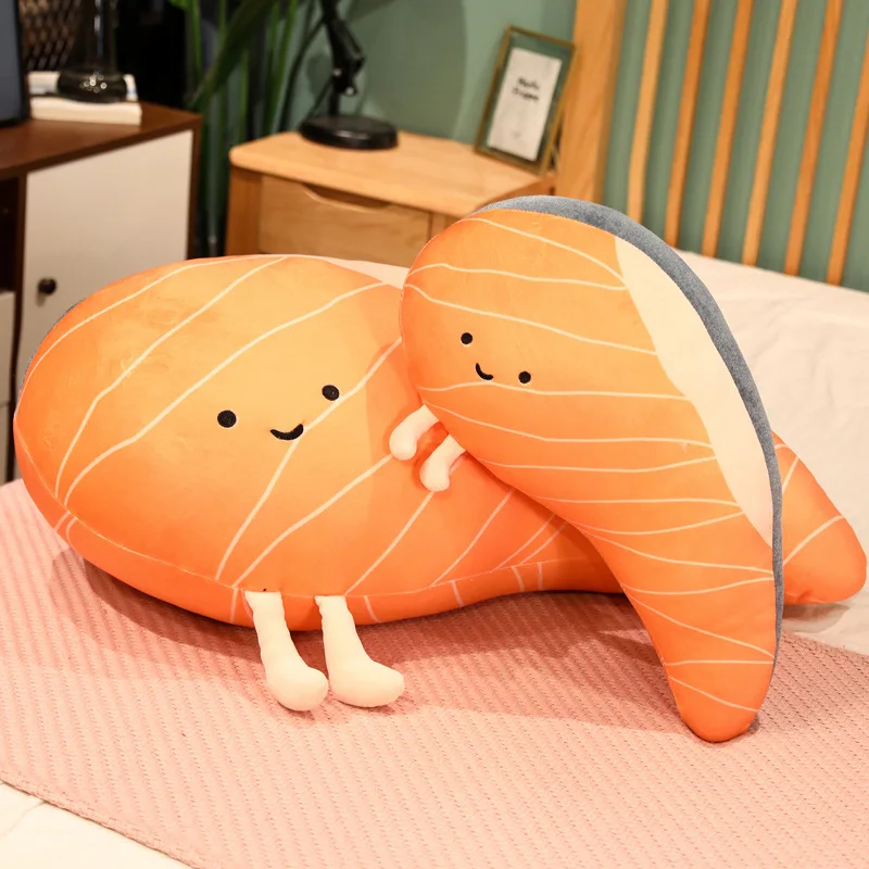 Salmon Plush Pillow Realistic Food Cushion Cozy Gift - Image 10