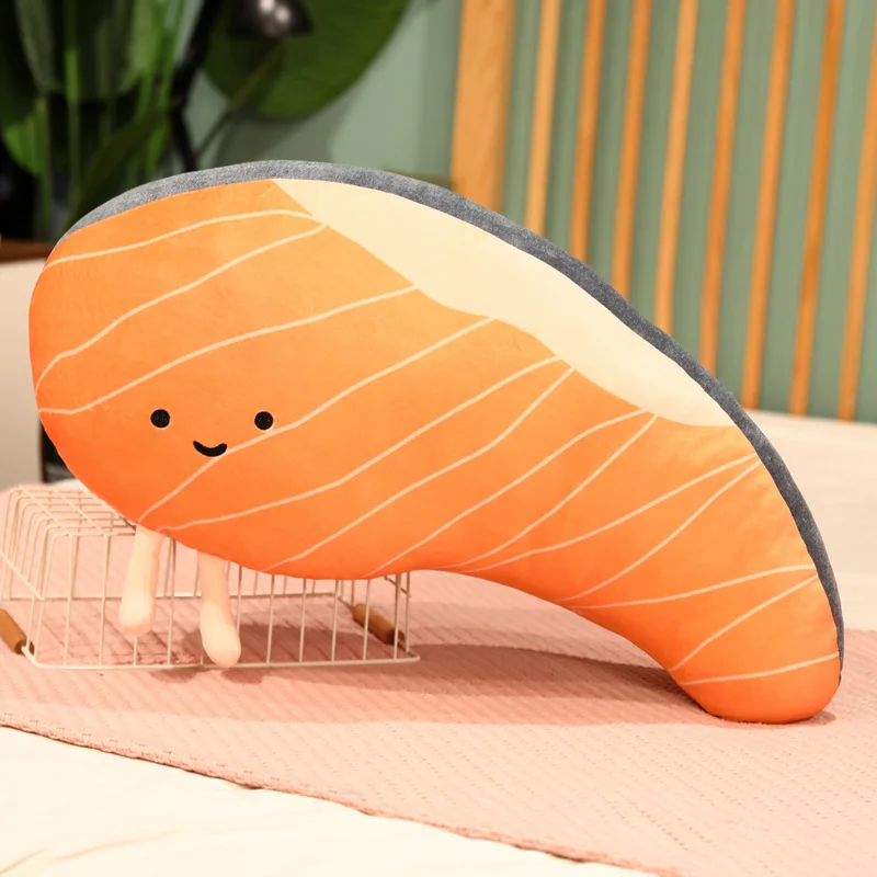 Salmon Plush Pillow Realistic Food Cushion Cozy Gift - Image 8
