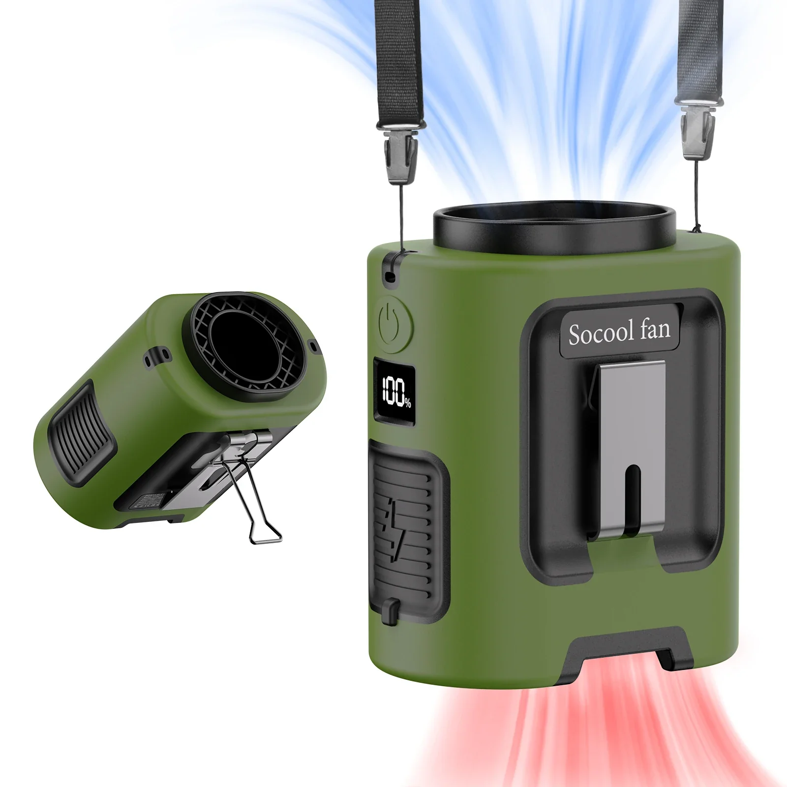 5000mAh Portable Waist Fan - 4 Speeds Neck Fan for Outdoor Travel - Image 10