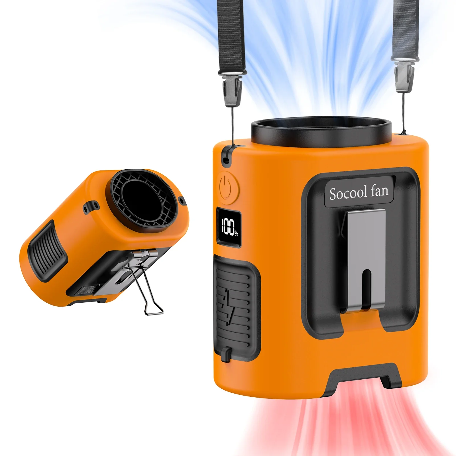 5000mAh Portable Waist Fan - 4 Speeds Neck Fan for Outdoor Travel - Image 7