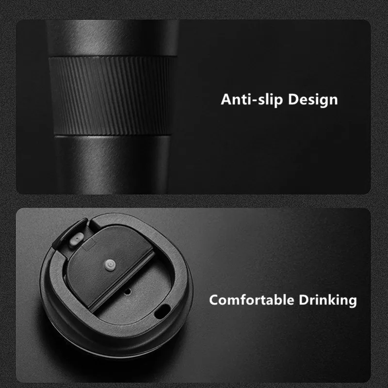 510ml Double Stainless Steel Coffee Thermos Mug - Leak-Proof Travel Flask, Non-Slip Insulated Water Bottle, BPA Free - Image 3