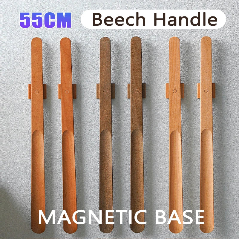 Shoehorn Wooden Magnetic 55cm Beech Long Handle Easy Wear - Image 2