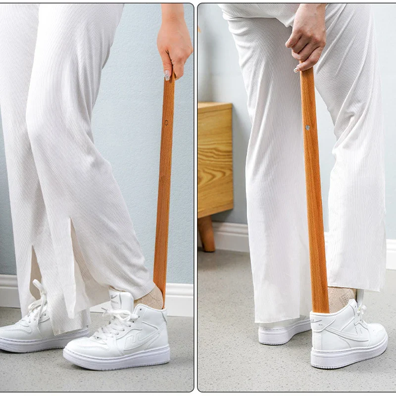 Shoehorn Wooden Magnetic 55cm Beech Long Handle Easy Wear - Image 3