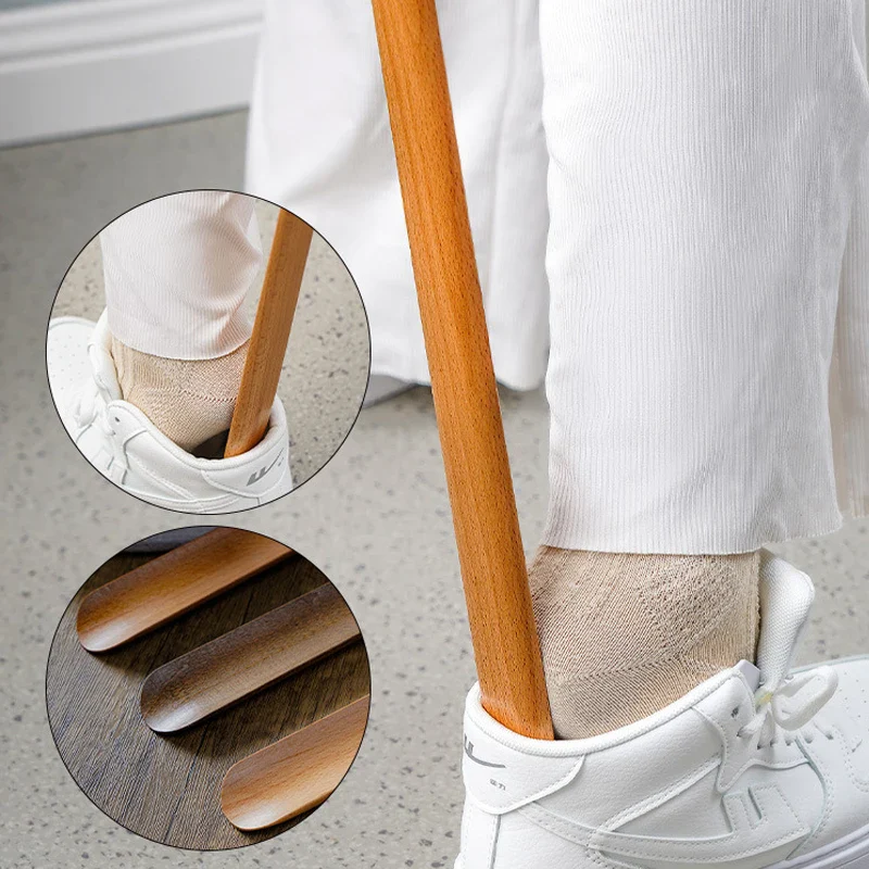 Shoehorn Wooden Magnetic 55cm Beech Long Handle Easy Wear - Image 7