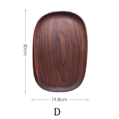 5Pcs Wooden Storage Tray - Acacia Wood Irregular Oval Tableware, Solid Food Container - Image 10