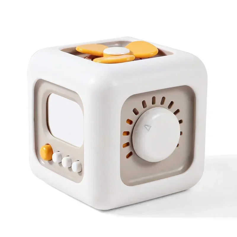 Montessori 6-in-1 Sensory Cube Toy - Educational Busy Board for Babies, Fidget Skills Development, 3.5-inch Activity Cube for Boys and Girls - Image 7