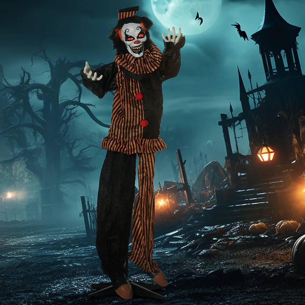 67 Inch Life Size Talking Clown Animatronic Halloween - Image 3