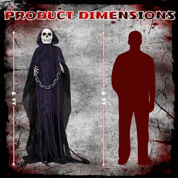 Grim Reaper Animatronic 6ft Sound Activated Halloween - Image 3