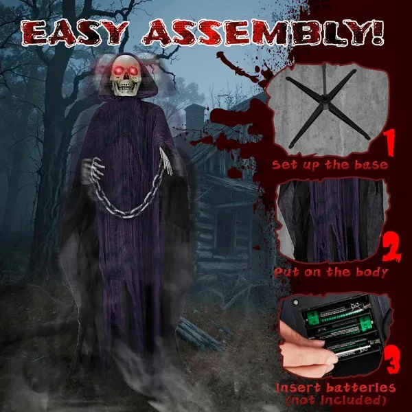 Grim Reaper Animatronic 6ft Sound Activated Halloween - Image 4