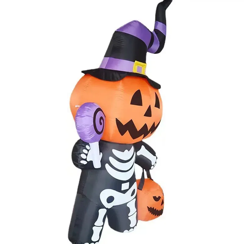 Halloween Inflatable 6ft Pumpkin Skull Yard Decor 2025 - Image 6