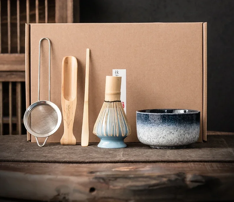 Matcha Tea Set 6pc Bamboo Ceramic Teaware Ceremony Gift - Image 7