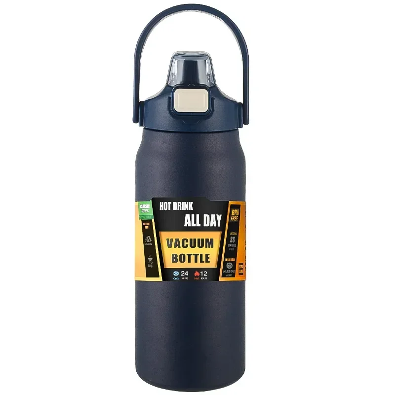 800ml Stainless Steel Thermos Mug - Portable Vacuum Flask for Hot & Cold Drinks, Outdoor Sports Water Bottle with Straw - Image 4