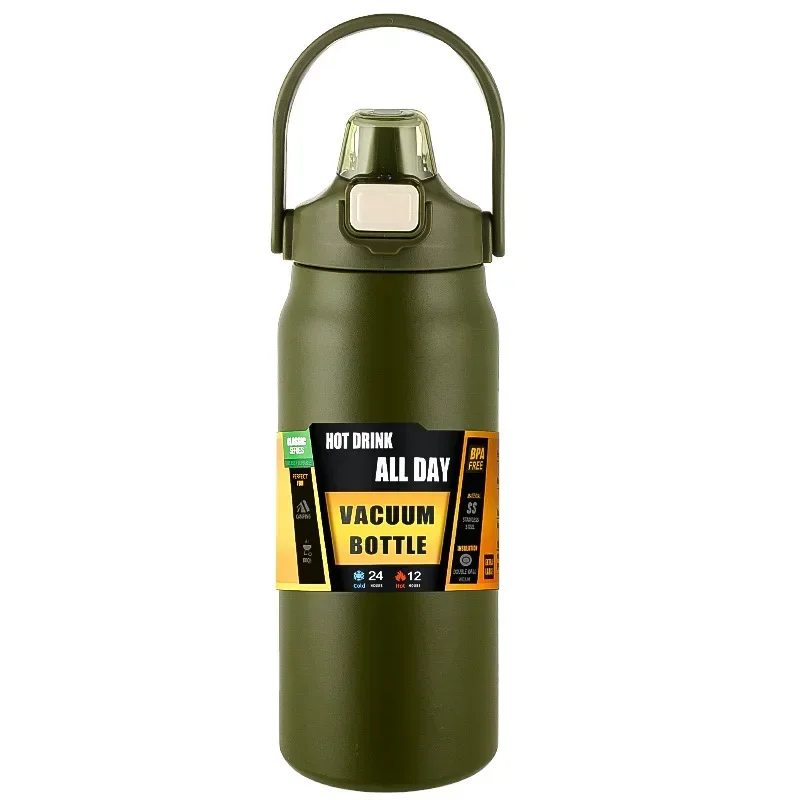 800ml Stainless Steel Thermos Mug - Portable Vacuum Flask for Hot & Cold Drinks, Outdoor Sports Water Bottle with Straw - Image 5