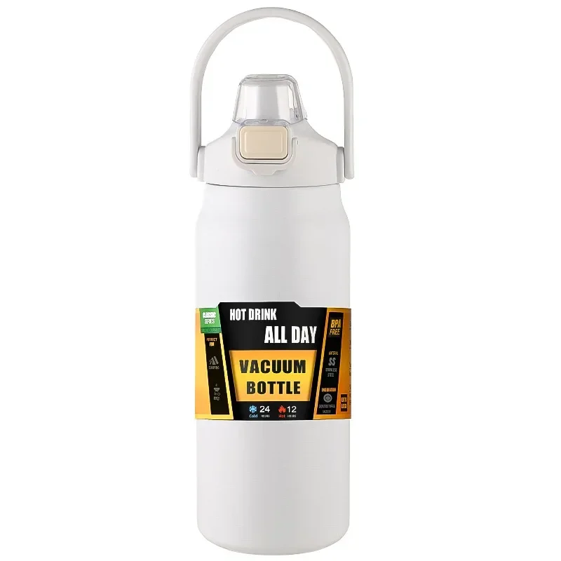 800ml Stainless Steel Thermos Mug - Portable Vacuum Flask for Hot & Cold Drinks, Outdoor Sports Water Bottle with Straw - Image 6