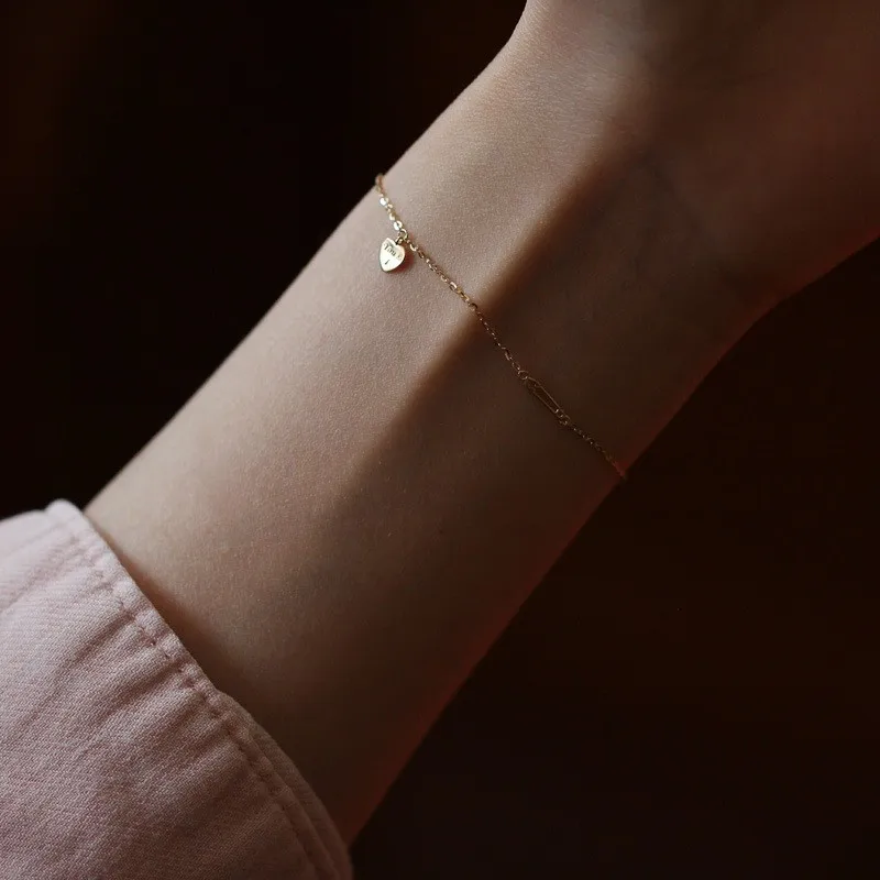 Gold Heart Bracelet 14K Plated 925 Silver Valentine's Gift - Image 4