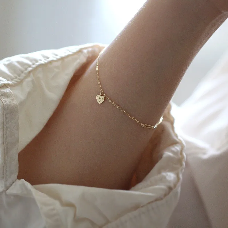 Gold Heart Bracelet 14K Plated 925 Silver Valentine's Gift - Image 7