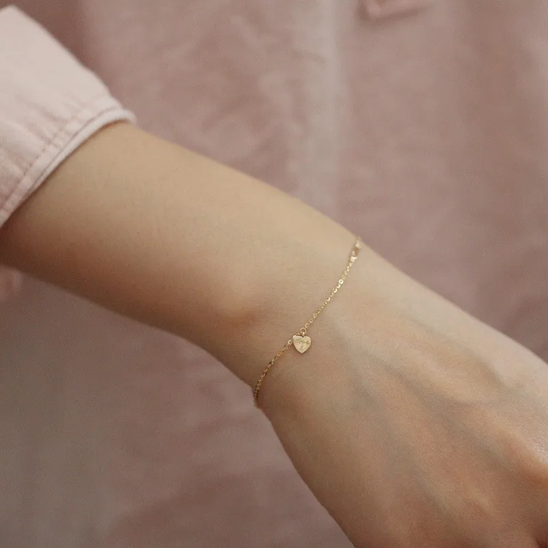 Gold Heart Bracelet 14K Plated 925 Silver Valentine's Gift - Image 9