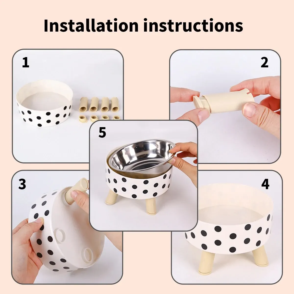 A Cat Bowl For Cats And Dogs - Tall Polka-Dot Stainless Steel Bowl, Anti-Overturn Design, Perfect for Drinking Water and Food - Image 6