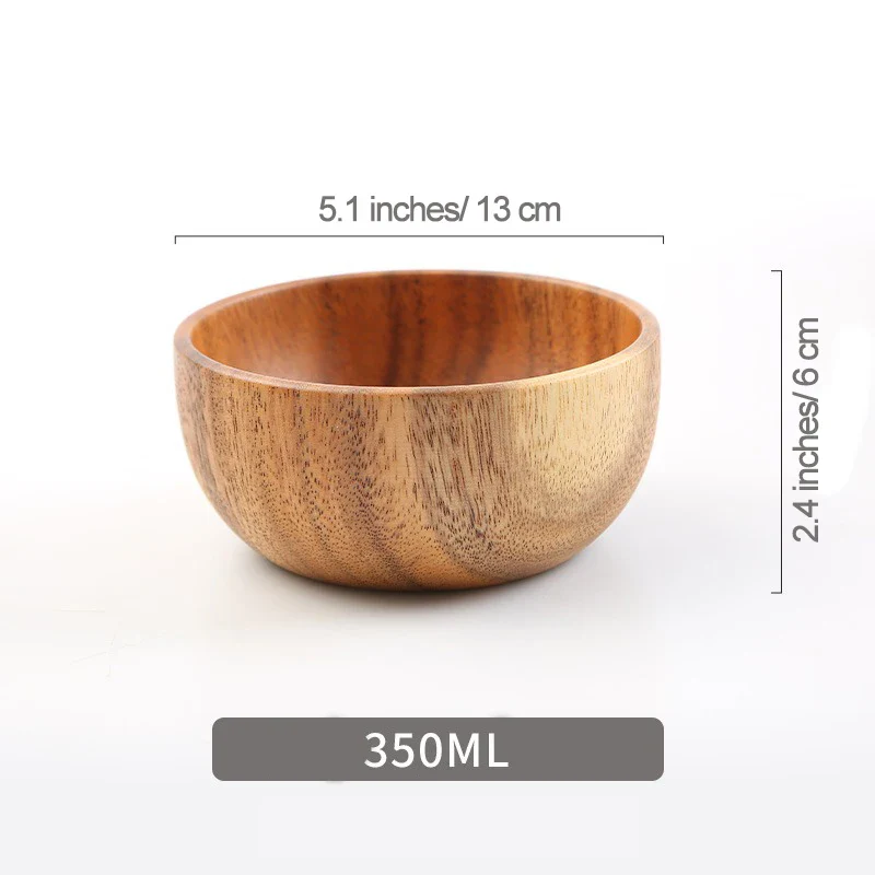 Acacia Wooden Bowl Japanese Style Salad Bowl Ramadan - Image 17