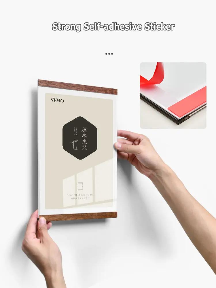 Acrylic Photo Frame Magnetic Floating Frame Minimalist Wall Decor Fall 2025 Easy Swap Adhesive Mount - Image 2