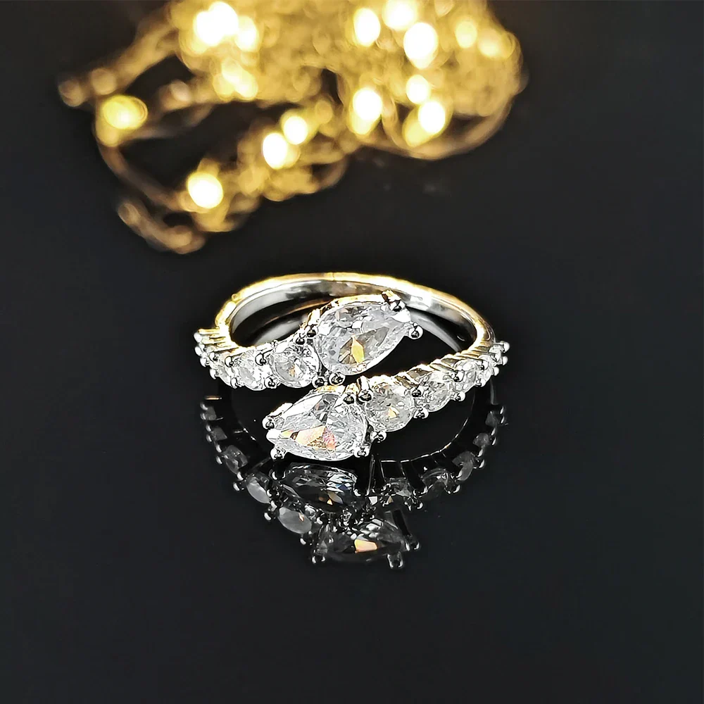 Adjustable Cubic Zirconia Cocktail Ring Valentine Gift 2026 Sparkling Prong Setting - Image 4