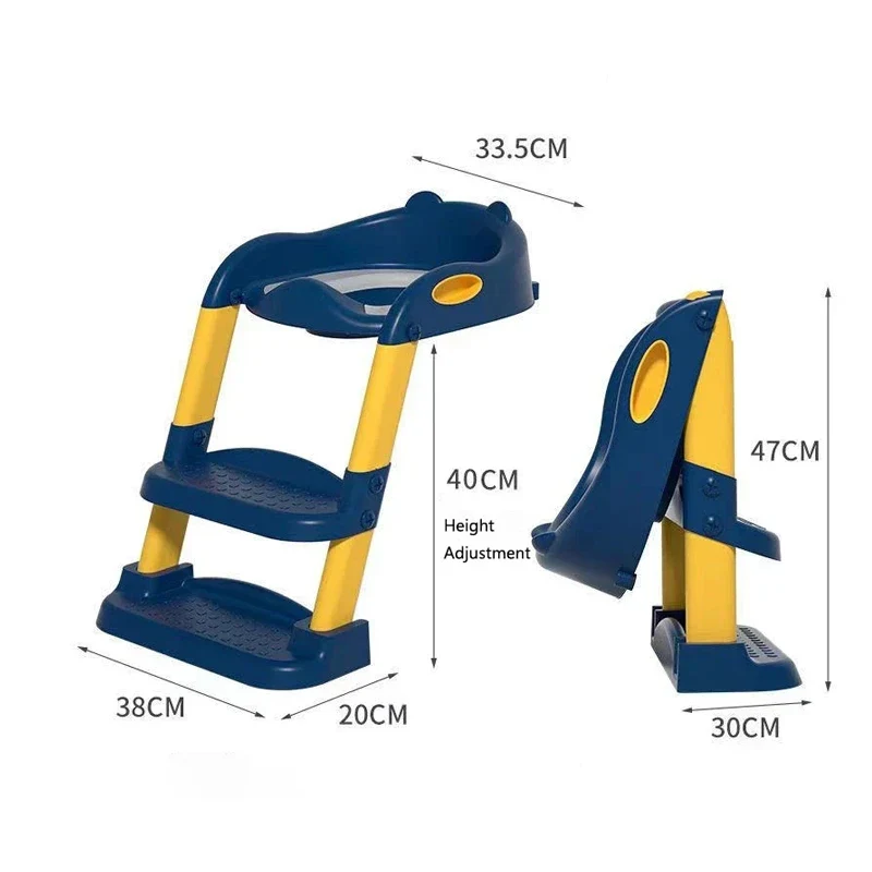 Adjustable Folding Toilet Ladder for Kids - Step Stool, Soft Cushions, Fits Standard Toilets - Image 5